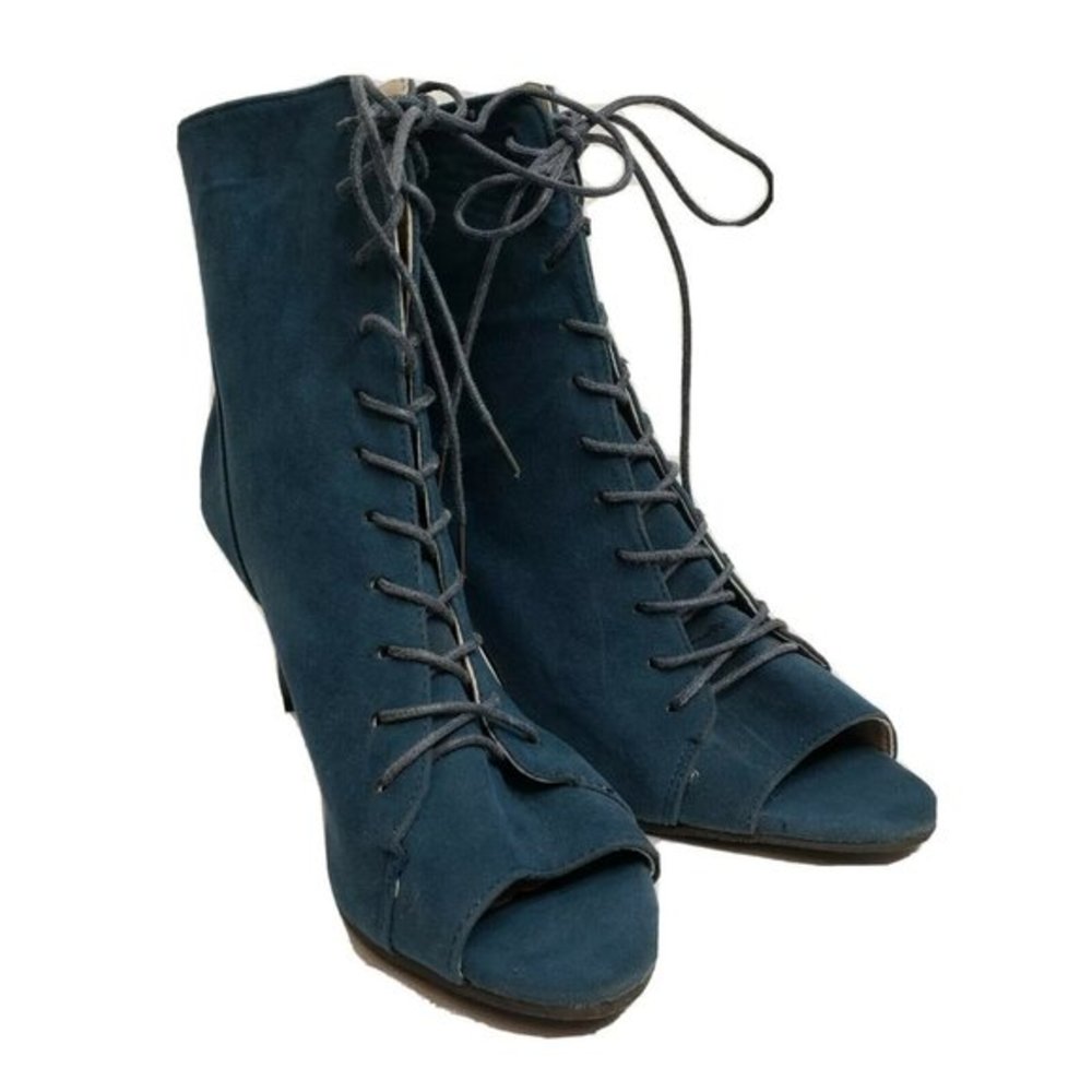 Women's Ankle Boots Stilettos‎ Pointed Toe High Heels Lace Up Zip Shoes Clubwear